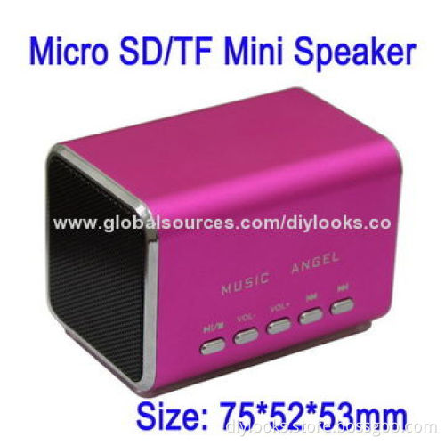 Music Angel Mini USB Speaker Built-in Rechargeable Li-ion Battery, Supports Micro SD/TF Card